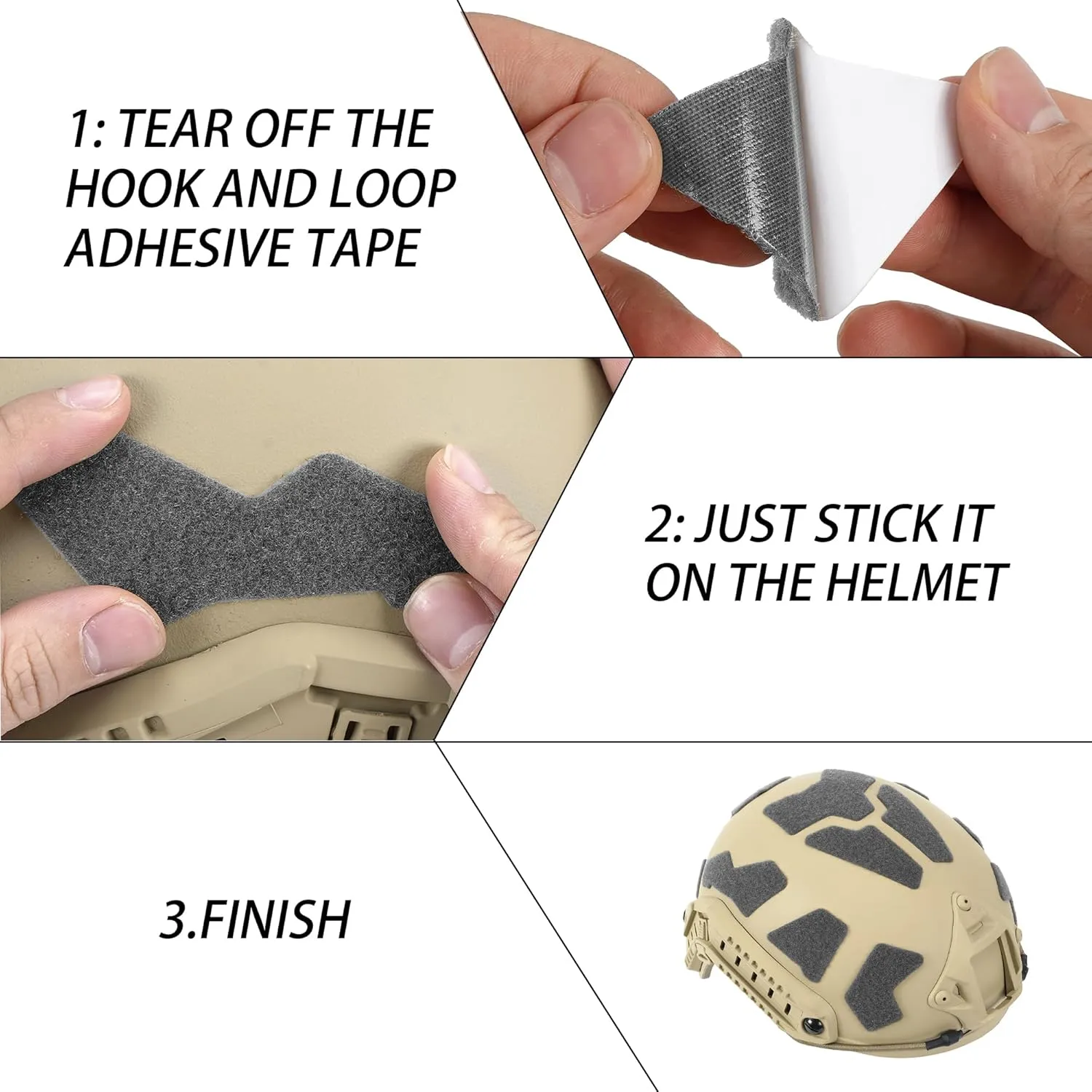 11pcs Tactical Helmet Hook and Loop Fastener Set, DIY Kit for Fast High Cut Helmets, Military Grade Tactical Patches & High-Cut Hook and Loop Stickers Ranger Green