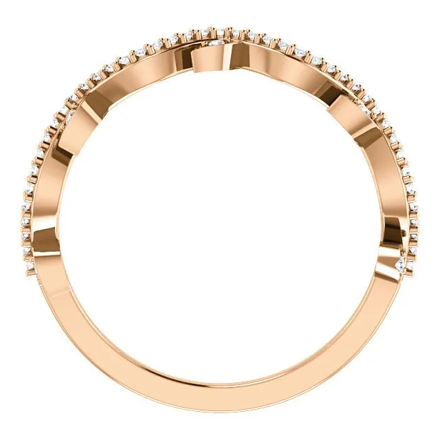 14KT GOLD 1/6 CTW ROUND DIAMOND LEAF RING