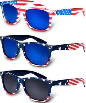 4th of July Decorations, 4th of July/Fourth of July Accessories Memorial Day Patriotic American Flag Sunglasses 3PCS