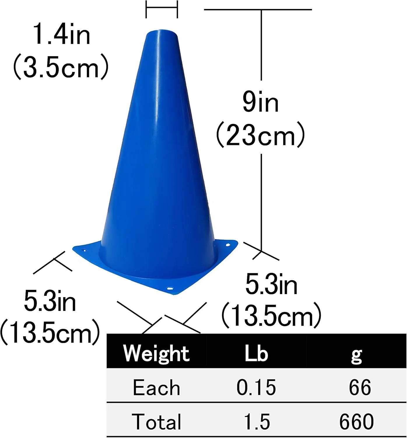 9 inch Plastic Sport Training Traffic Cone Traffic Safety Cones Sign Sport Soccer Football Training Cone Small 9" (Set of 10) Sports Outdoor Indoor Marker Activity Agility