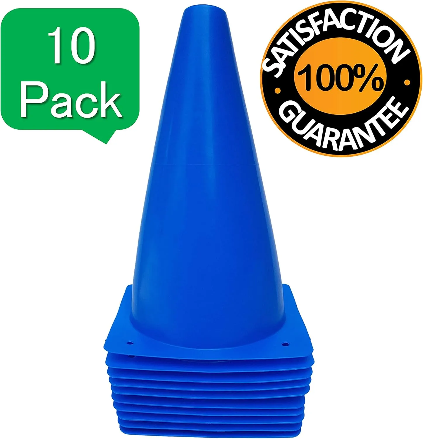 9 inch Plastic Sport Training Traffic Cone Traffic Safety Cones Sign Sport Soccer Football Training Cone Small 9" (Set of 10) Sports Outdoor Indoor Marker Activity Agility