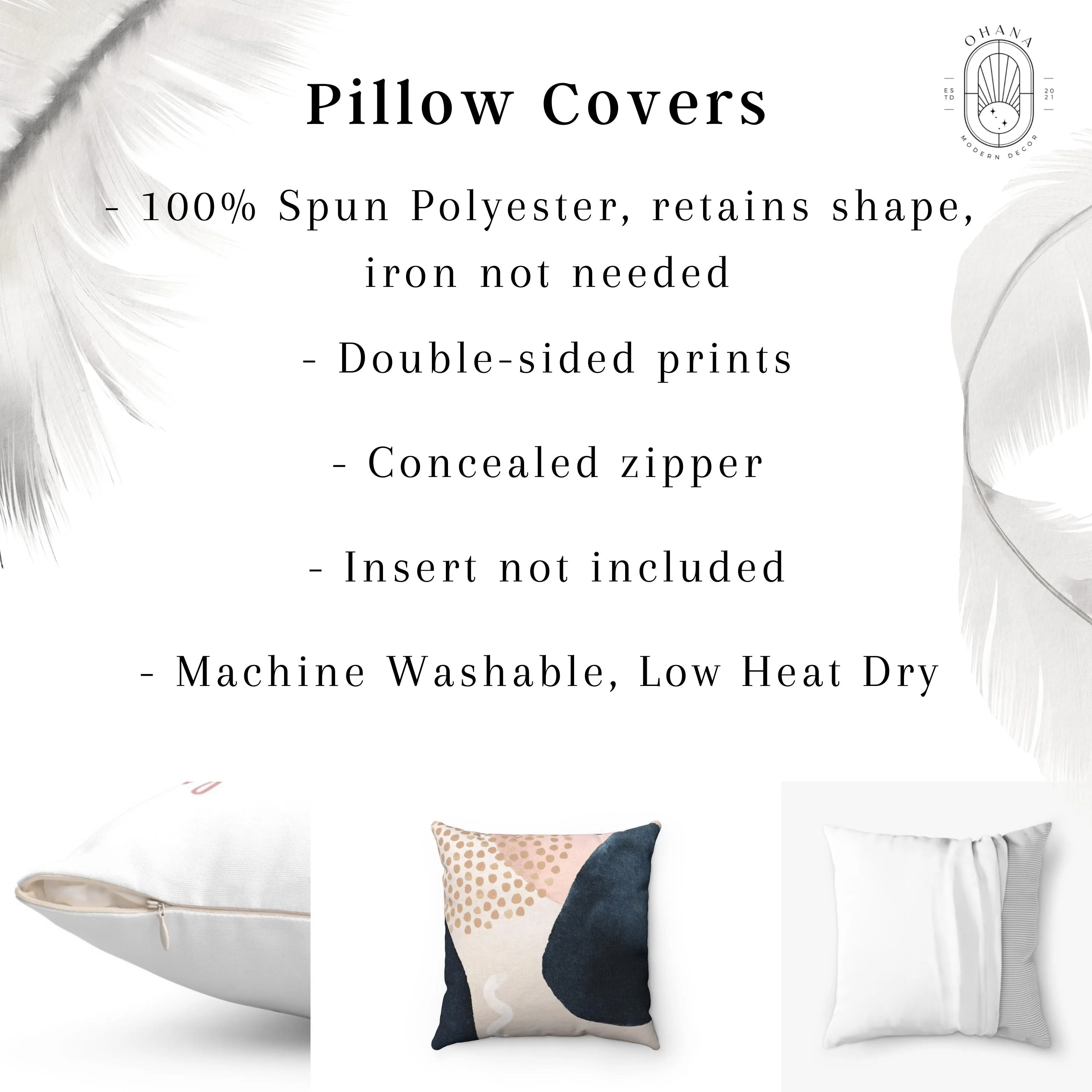 Abstract Boho Pillow Cover | Cream Black Gold