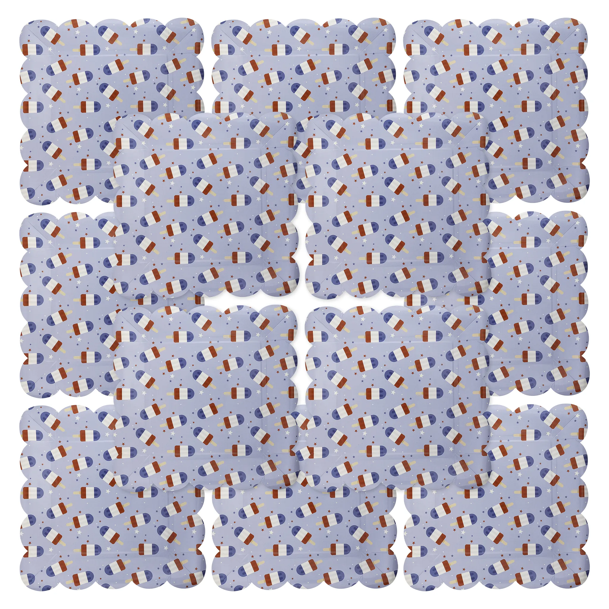 Blue Popsicles Paper Plate