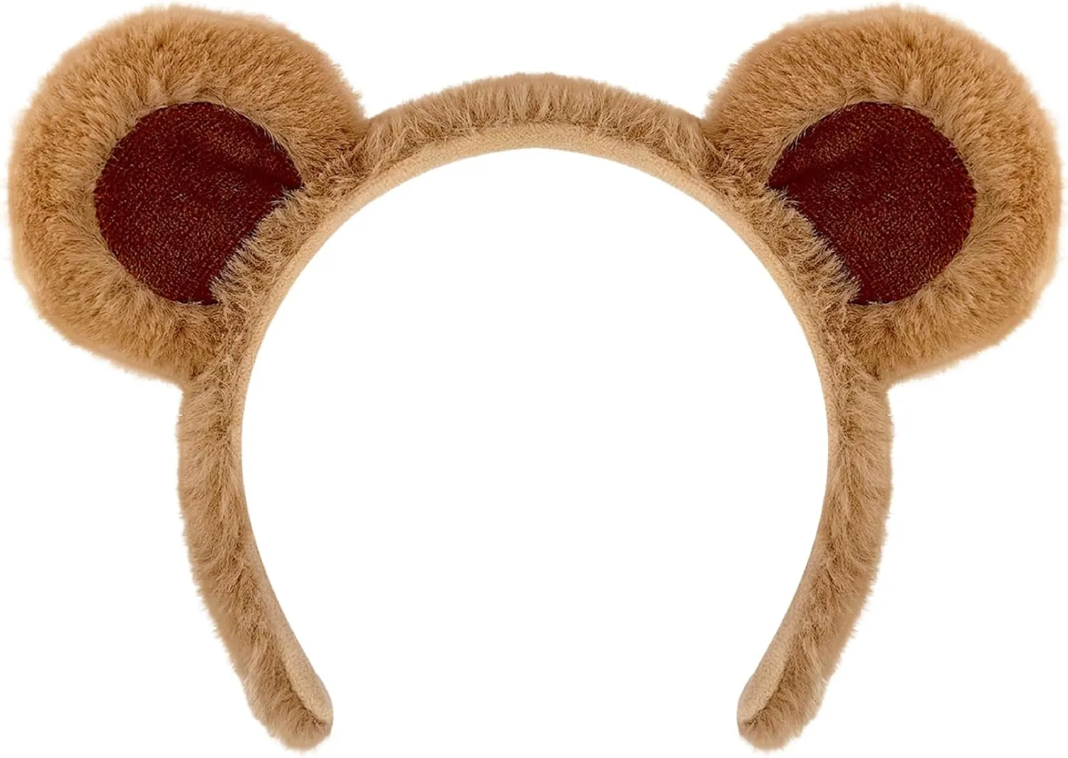 Brown Bear Ears Headband Adult Bear Costume for Halloween Festival Cosplay Party, Bear Ear Headband Hairband for Makeup Face Washing, Bear Ears Costume(Brown 1 Count)