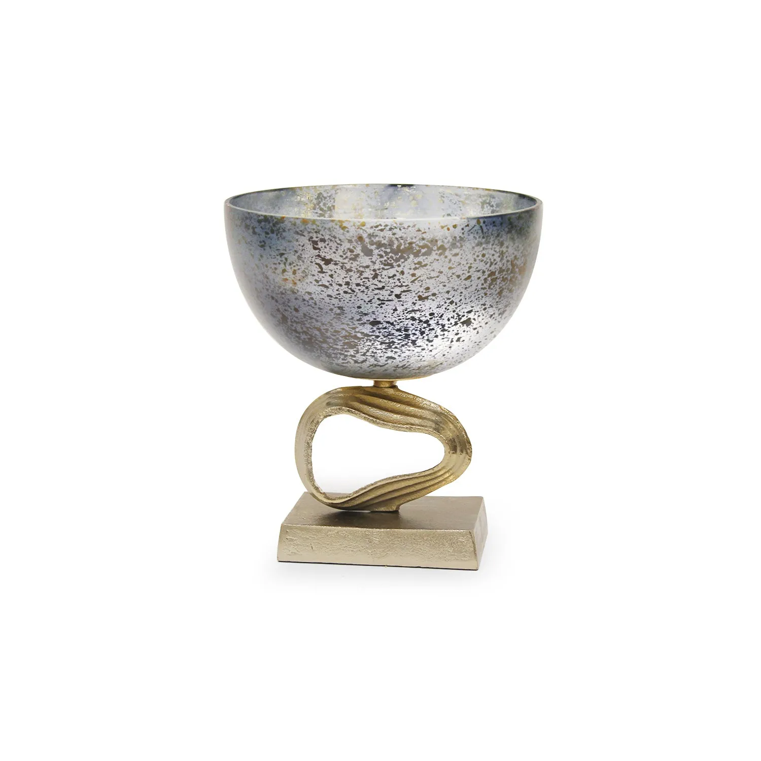 Cosmos Glass Aluminum Centerpiece Bowl