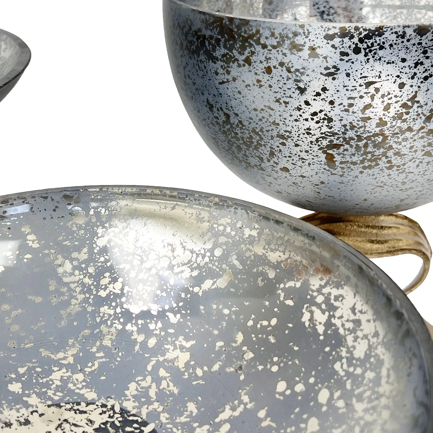 Cosmos Glass Aluminum Centerpiece Bowl