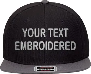 Custom Snapback Hat. Otto. Embroidered. Your Own Text Flatbill Bill Snapback