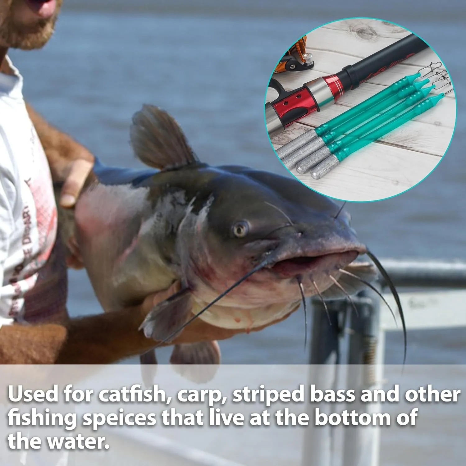 Dragging Weights for Catfishing Trolling, Drifting Dragging Sinkers No Snag Sinker for Bottom Bouncing Catfish Fishing Slip Stick Catfish Dragging Weights