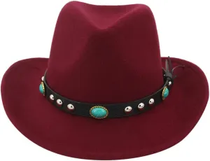 Fedora Hats for Men Women Flat Top Wide Brim Hats for Men Classic Suede Panama Hat with Belt Dress Hats for Men