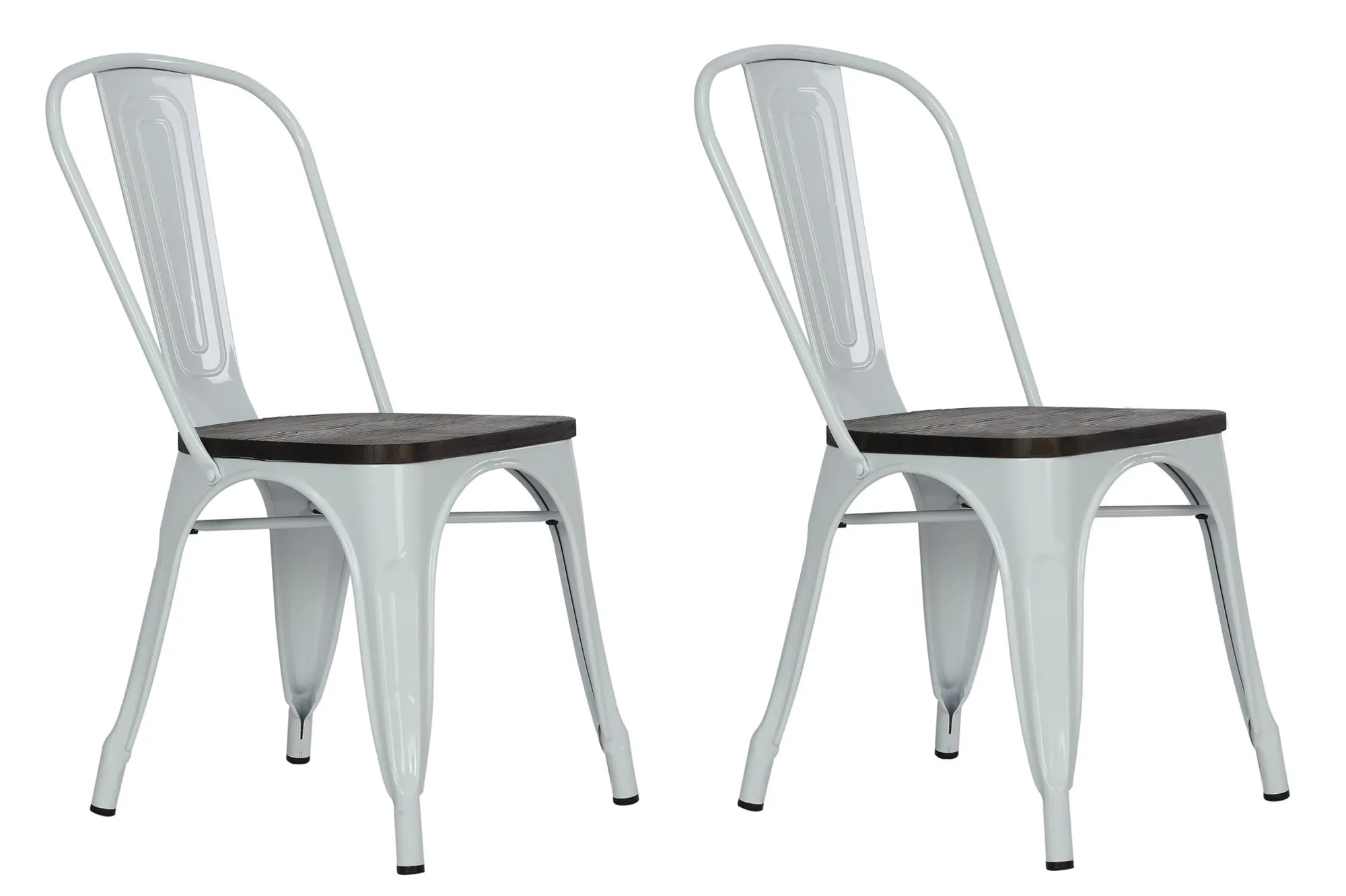 Fusion Stackable Metal Dining Chair, Set of 2