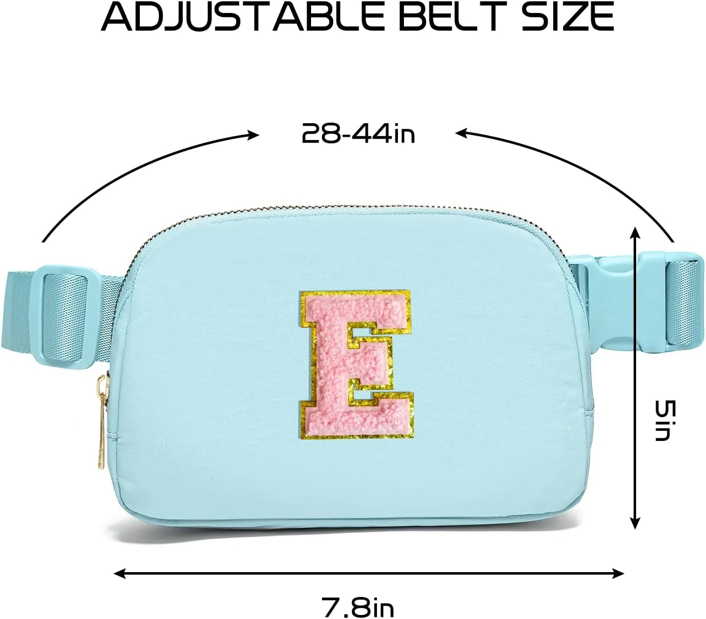 Gitus Gifts for 7 8 9 10 11 Year Old Girls Belt Bag Fanny Pack Crossbody Bags with Initial Letter Patch Birthday Gifts for Daughter Sister Friends Teen girls (Icing Blue-E)