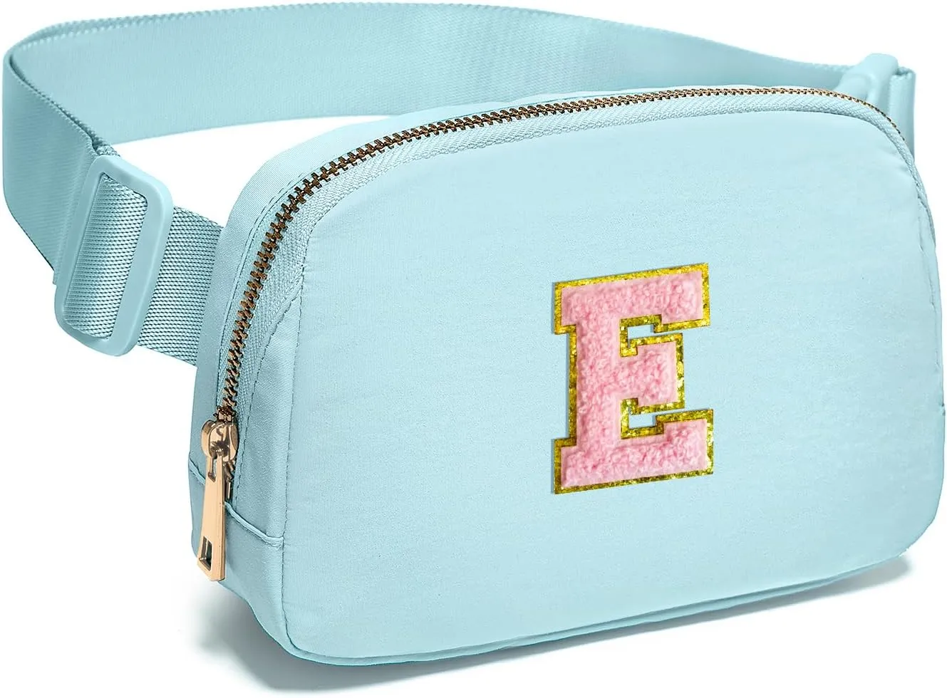 Gitus Gifts for 7 8 9 10 11 Year Old Girls Belt Bag Fanny Pack Crossbody Bags with Initial Letter Patch Birthday Gifts for Daughter Sister Friends Teen girls (Icing Blue-E)