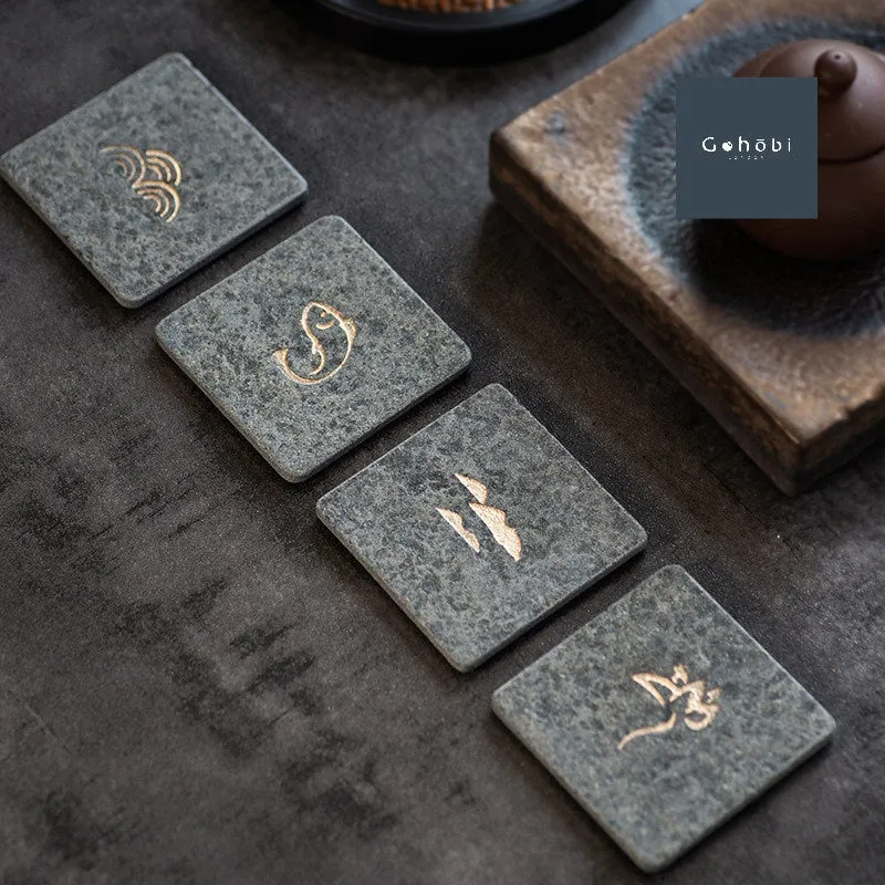 Gohobi A Set of 4 Stone Coasters