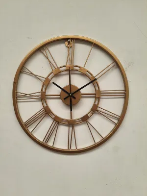 Golden Roman Design Modern Wall Clock For Living Room And Bedroom