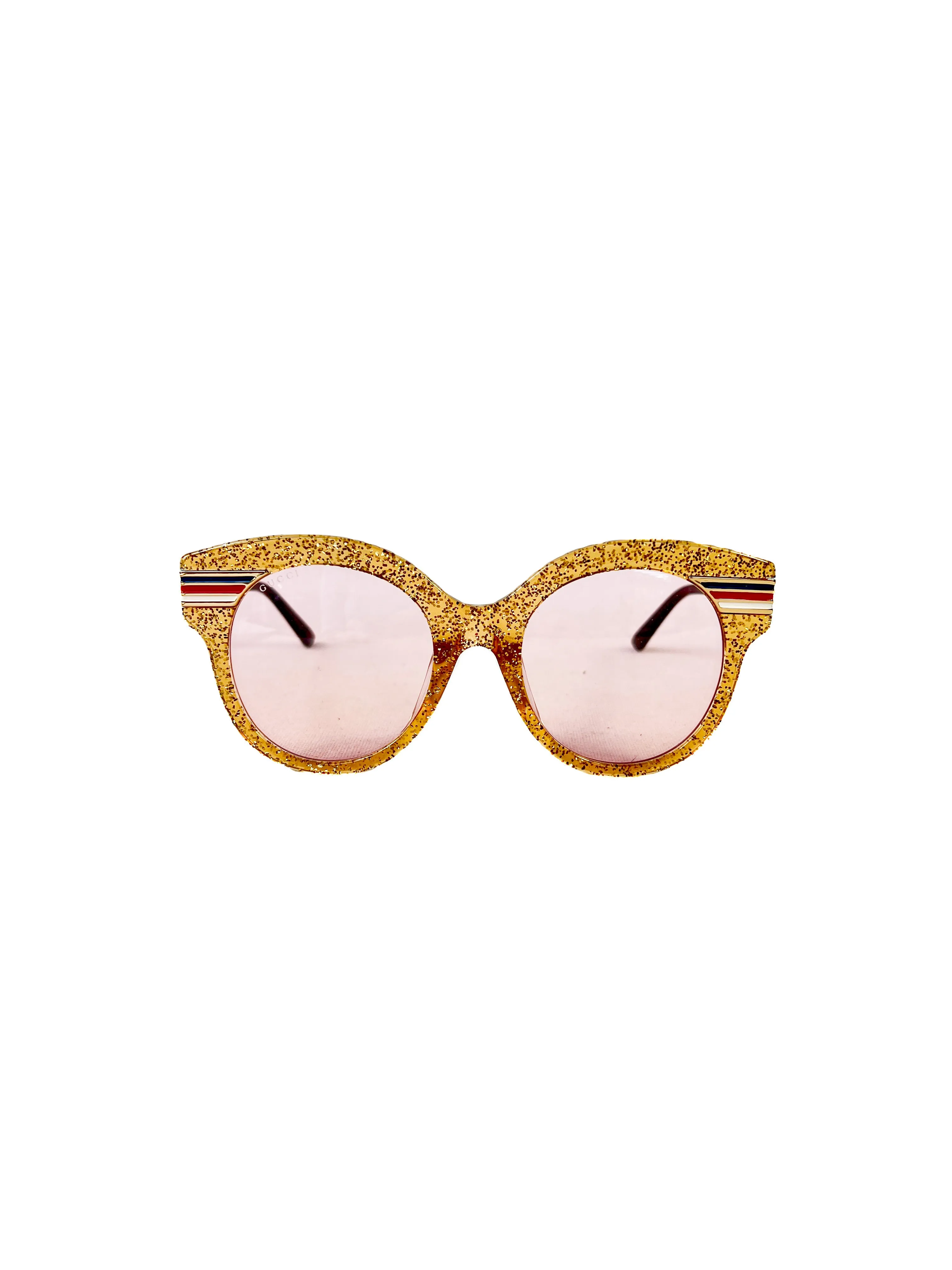 Gucci gold glitter sunglasses GG0282SA NEW