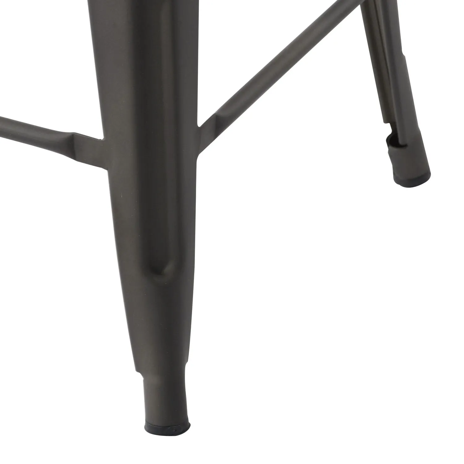 HOMYCASA Industrial 24 Inch Metal Counter Height Bar Stools Set of 4 with Low Back and Solid Wood Seat, Tolix Style Stackable Stools for Kitchen, Bistro, Pub