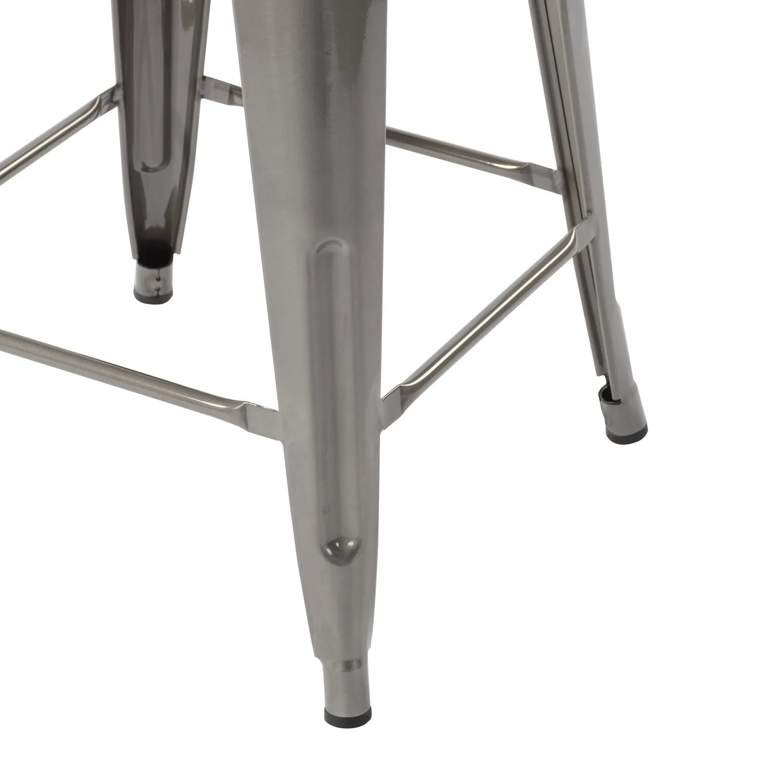 HOMYCASA Industrial 24 Inch Metal Counter Height Bar Stools Set of 4 with Low Back and Solid Wood Seat, Tolix Style Stackable Stools for Kitchen, Bistro, Pub