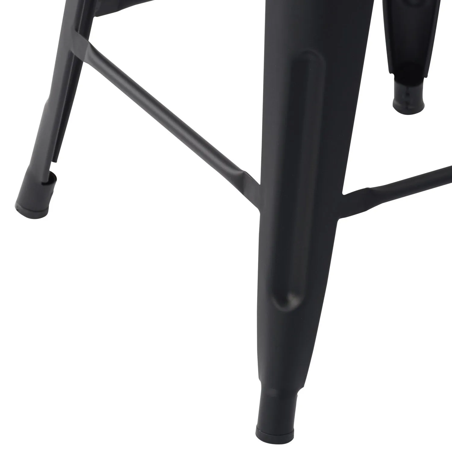 HOMYCASA Industrial 24 Inch Metal Counter Height Bar Stools Set of 4 with Low Back and Solid Wood Seat, Tolix Style Stackable Stools for Kitchen, Bistro, Pub