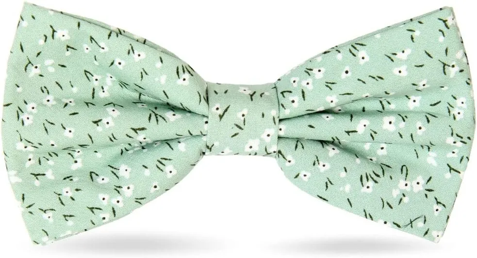 JESLANG Men's Cotton Bowties Printed Floral Neck Bow Tie