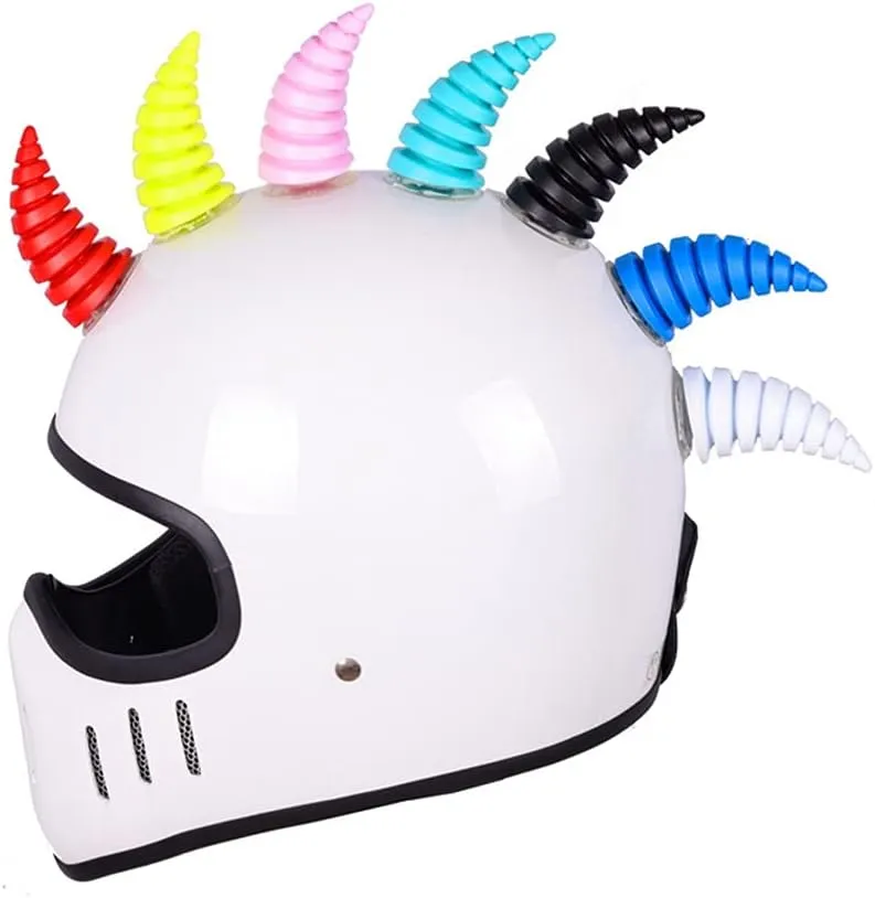 Katutude 2 Pcs Helmet Devil Horns with Suction Cups - Motorcycle Helmet Devil Horn Decoration Car Roof Ornament 3D Car Hood Stickers Bike Ski Motorcycle Snowboard Helmet Attachment