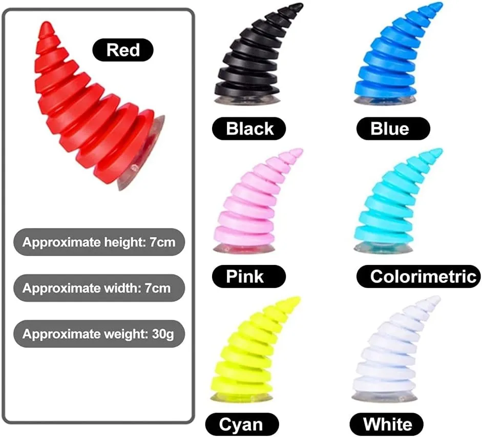 Katutude 2 Pcs Helmet Devil Horns with Suction Cups - Motorcycle Helmet Devil Horn Decoration Car Roof Ornament 3D Car Hood Stickers Bike Ski Motorcycle Snowboard Helmet Attachment