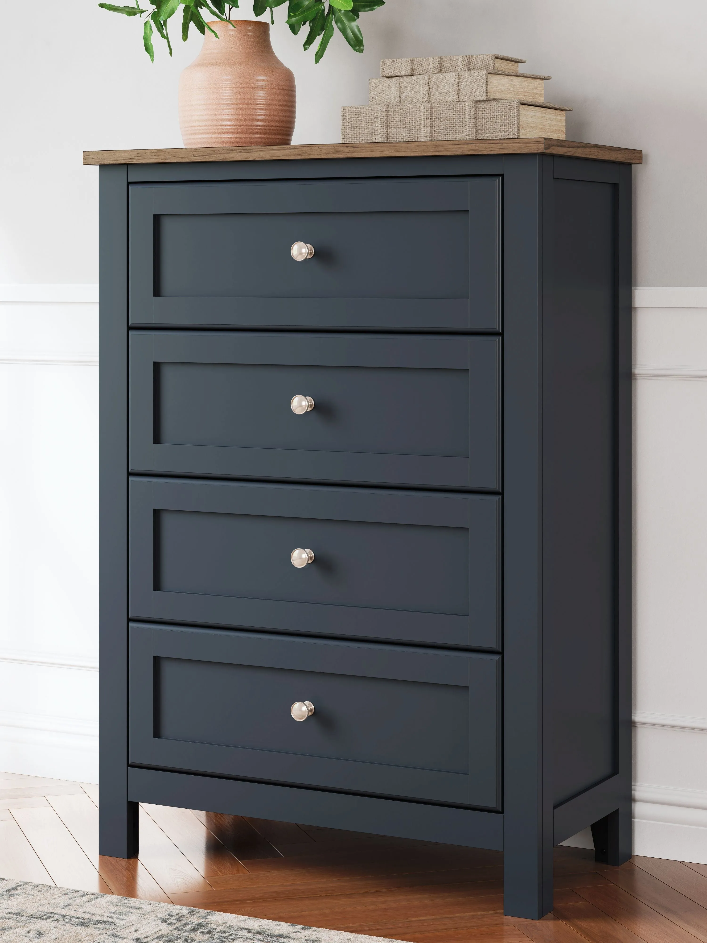 Landocken - Brown / Blue - Four Drawer Chest
