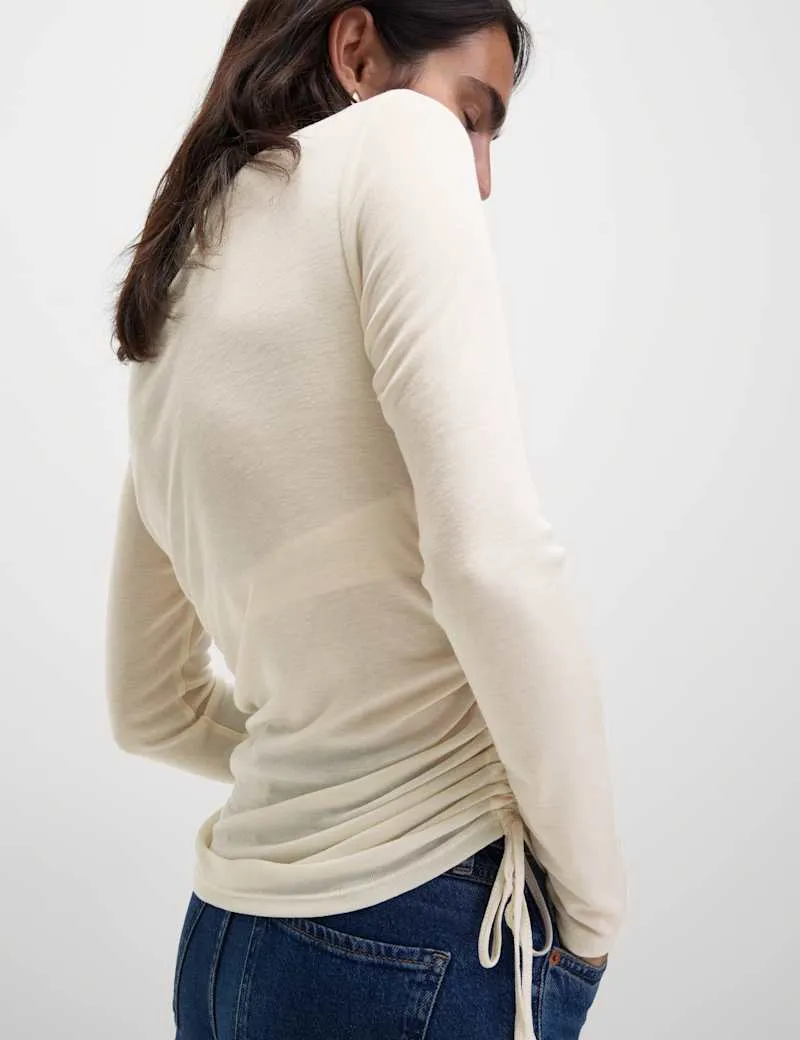 Lyocell Rich Ruched Top with Wool