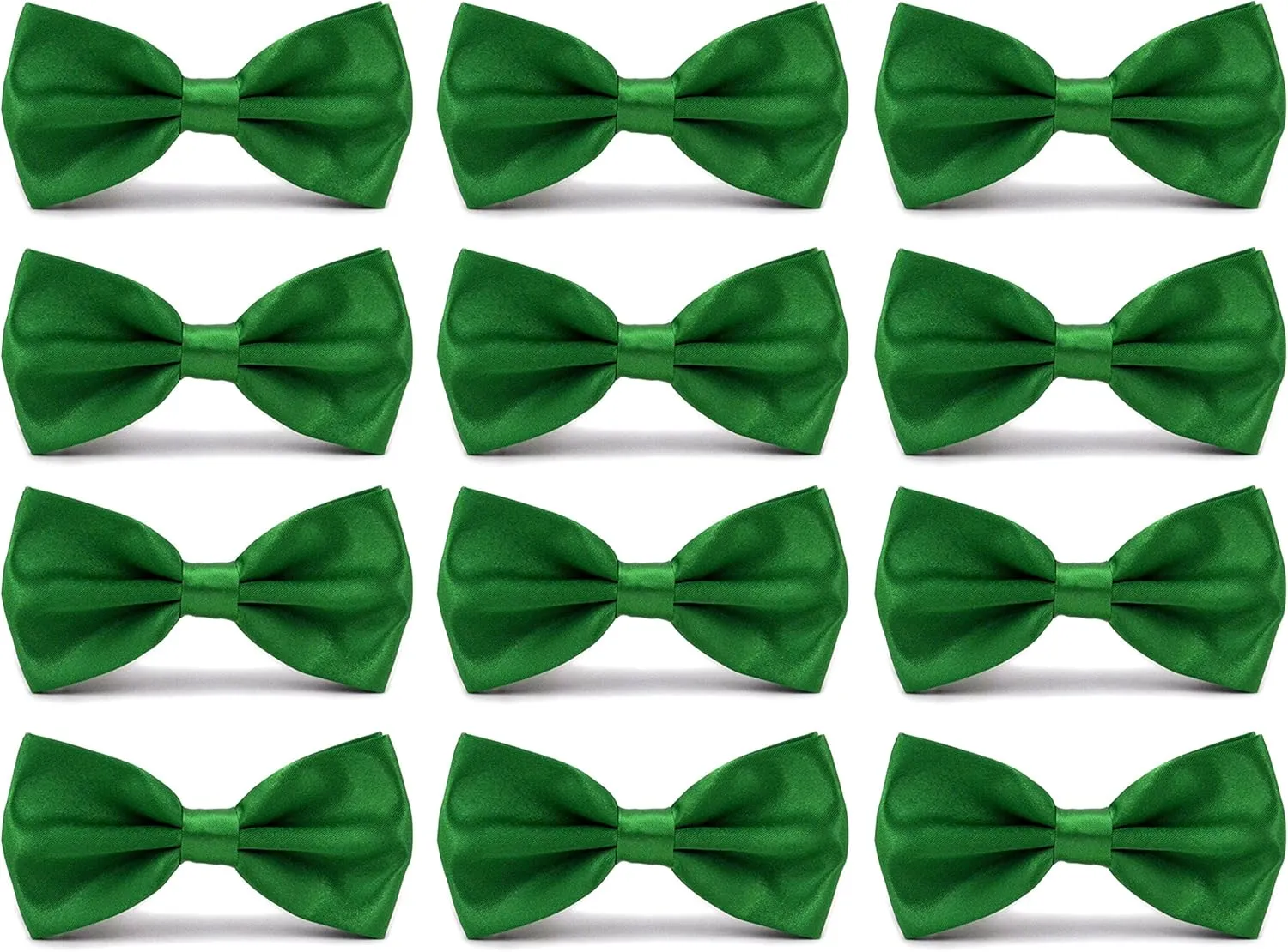 Men's Bowties Formal Satin Solid - 6/12 Pack Bow Ties Pre-tied Adjustable Ties for Men Many Colors Option in bulk