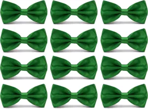 Men's Bowties Formal Satin Solid - 6/12 Pack Bow Ties Pre-tied Adjustable Ties for Men Many Colors Option in bulk