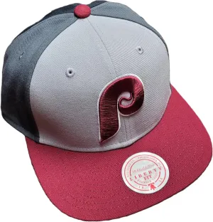 Mitchell & Ness Philadelphia Phillies Triple Play Liberty Snapback Hat Cap - Gray