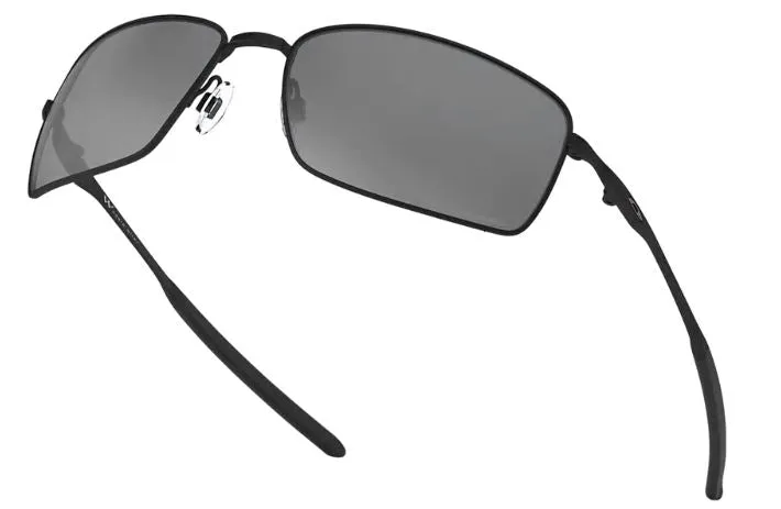 Oakley Mens Square Wire Matte Black Frame - Black Iridium Lens - Polarized Sunglasses