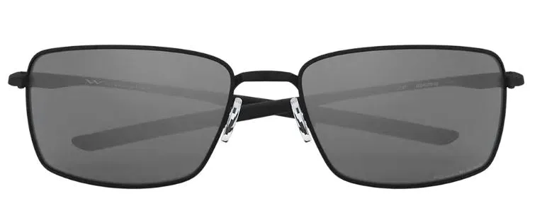 Oakley Mens Square Wire Matte Black Frame - Black Iridium Lens - Polarized Sunglasses