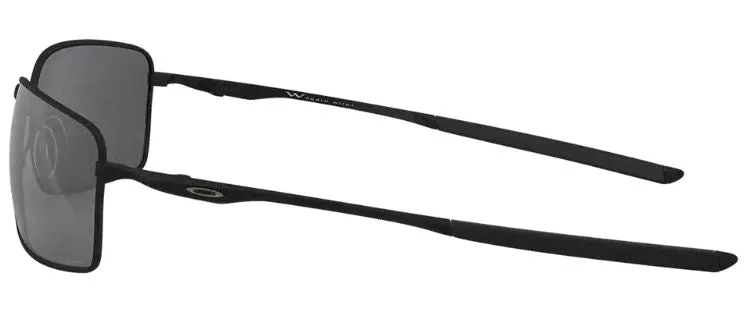 Oakley Mens Square Wire Matte Black Frame - Black Iridium Lens - Polarized Sunglasses