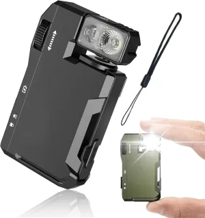 Orgonite G5 Rechargeable EDC Flashlight, 400 Lumens Portable Flat Mini Flashlights, 180 Rotation Magnetic Keychain Flashlight, Mini Portable Design for Outdoor, Emergency & Daily Carry (Black-1pcs)