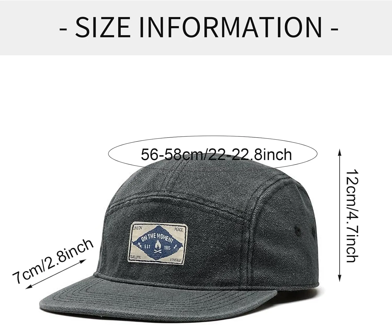 Panegy Denim 5 Panel Hat for Men Women Flat Brim Adjustable Lightweight Camp Cap Baseball Cap Skateboard