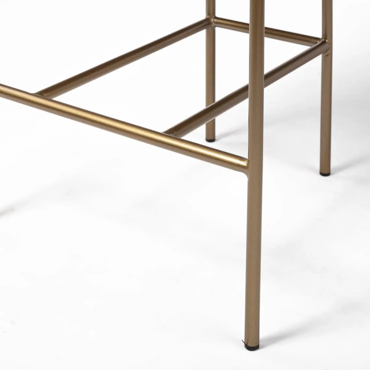 Parker Bar Counter Stool Brown Faux Leather | Gold Metal | Counter