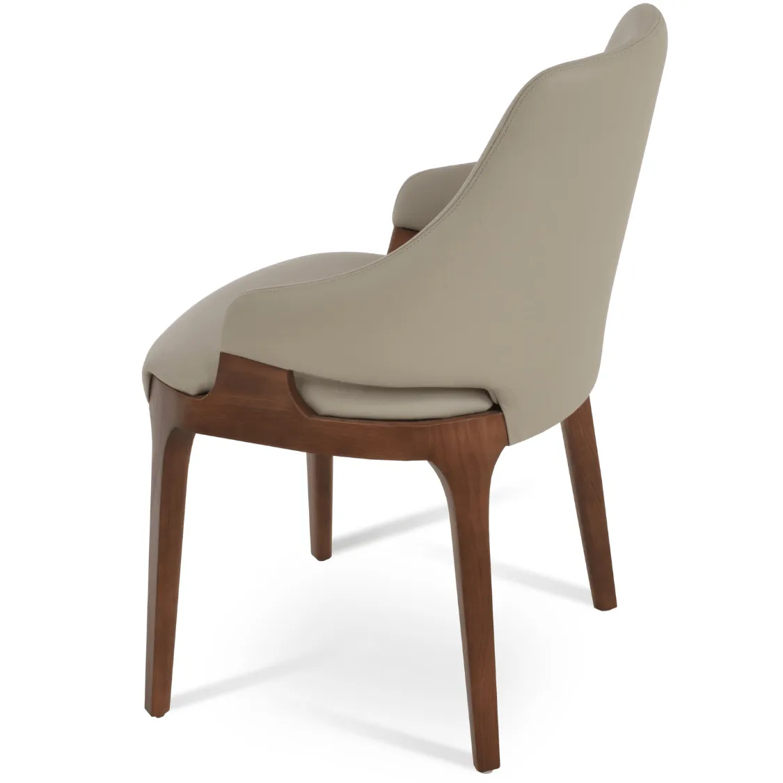 Plattner Cream Leather Dining Arm Chair