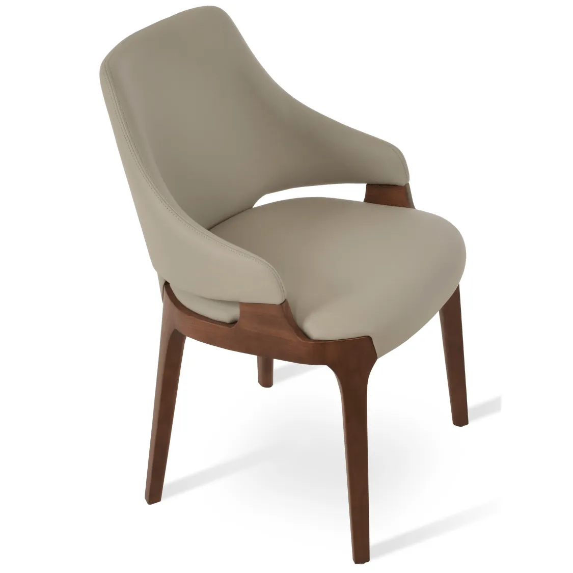 Plattner Cream Leather Dining Arm Chair