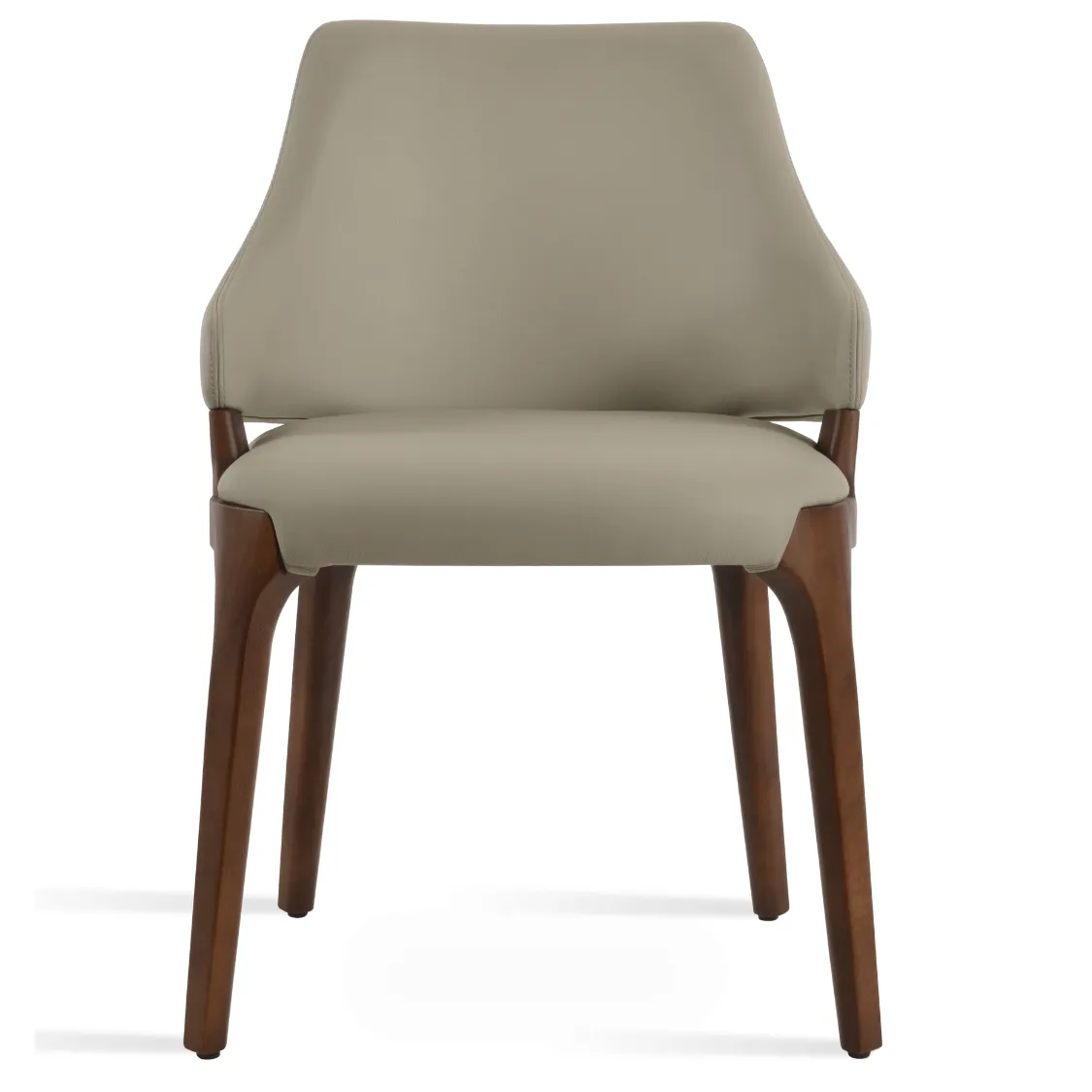 Plattner Cream Leather Dining Arm Chair
