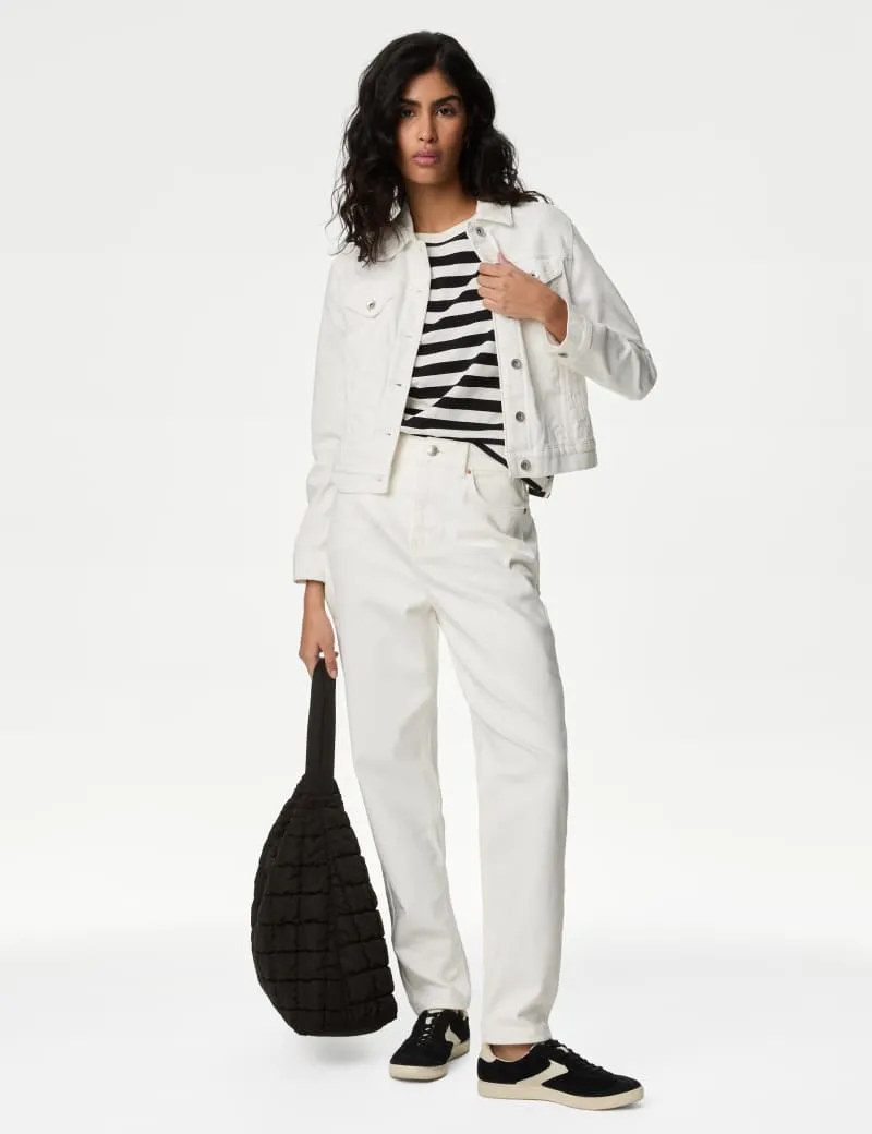 Pure Cotton Striped Boxy T-Shirt