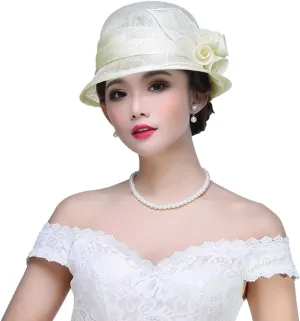 Retro Sinamay Veil Flower Bride Wedding Fascinator Hat Feather Bowler Hat Hair Accessory Banquet Cocktail Party