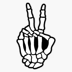 Skeleton Peace Sticker Bumper Sticker Vinyl Decal 5"
