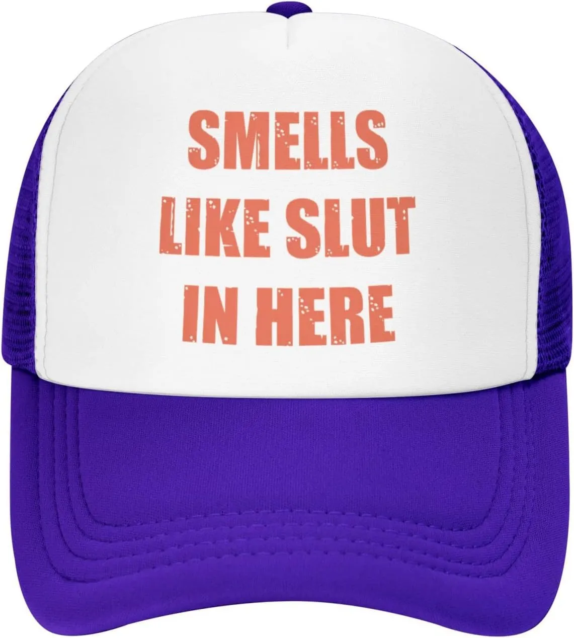 Smells Like Slut in Here Funny Adjustable Mesh Trucker Hat Sport Baseball Cap Men Women Gift Dad Hat Fishing Cap Black