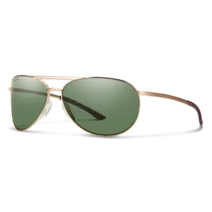 Smith Serpico Slim 2 Matte Gold Frame - ChromaPop Polarized Gray Green Lens - Polarized Sunglasses