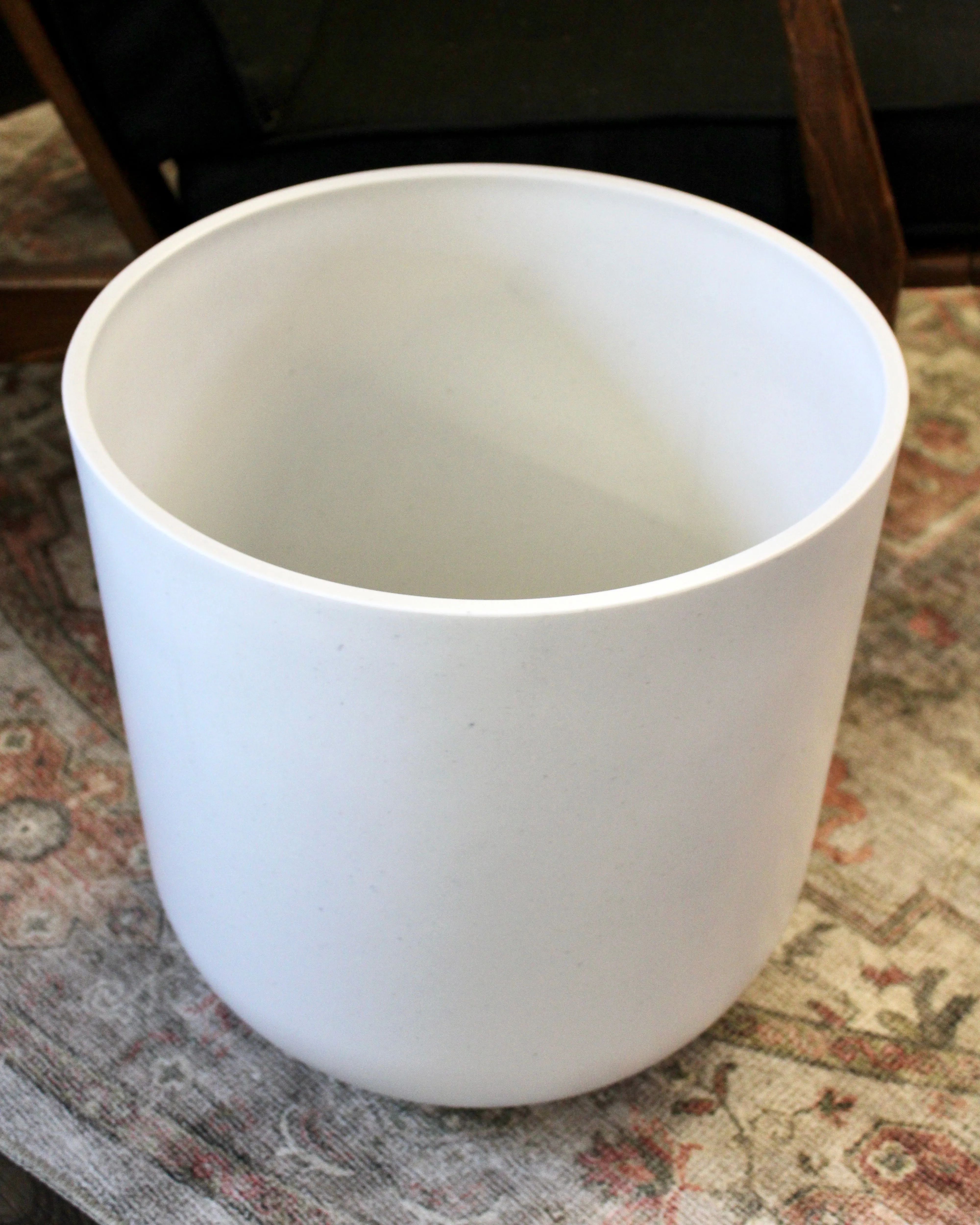 Smooth White Plastic Planter