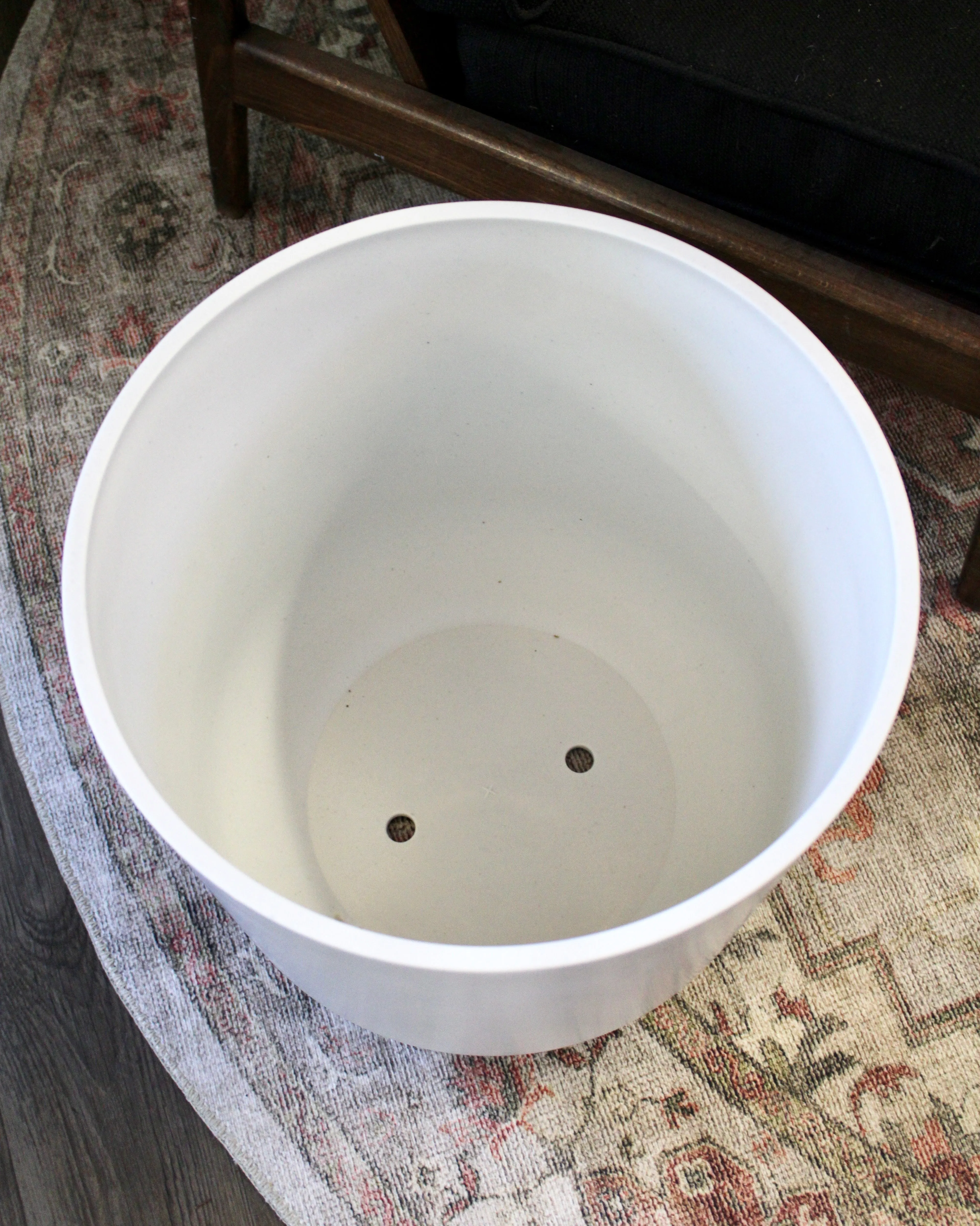 Smooth White Plastic Planter