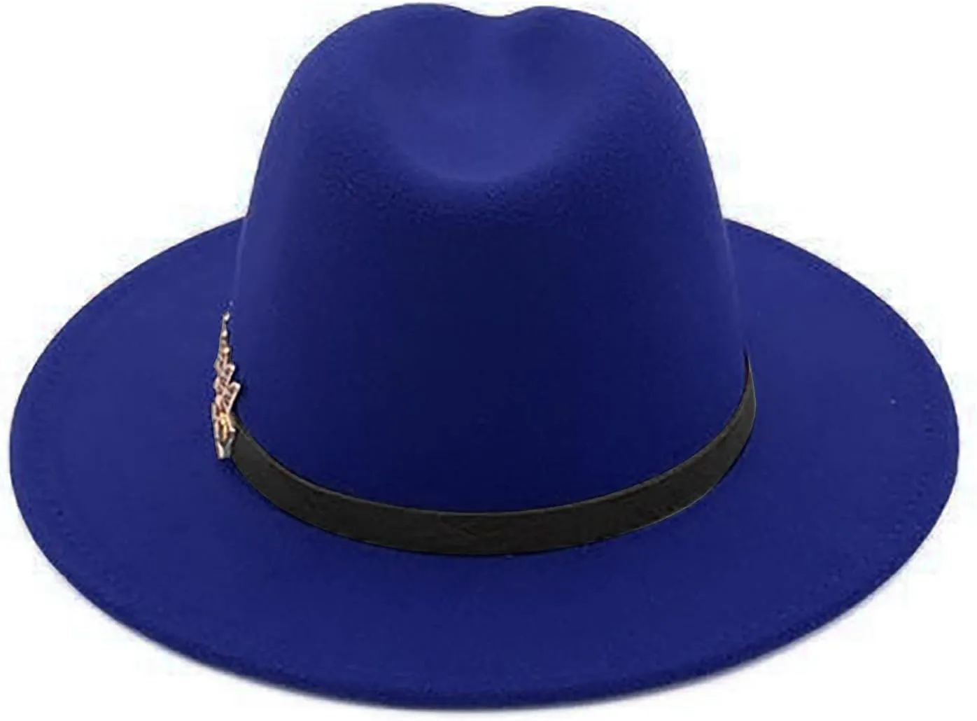 Solid Color Fedora Hat for Men Panama Party Hat Wide Brim Hat Unisex Belt Buckle Hat for Men Women