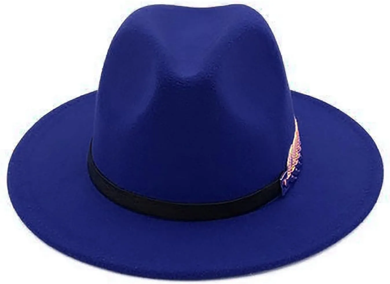 Solid Color Fedora Hat for Men Panama Party Hat Wide Brim Hat Unisex Belt Buckle Hat for Men Women
