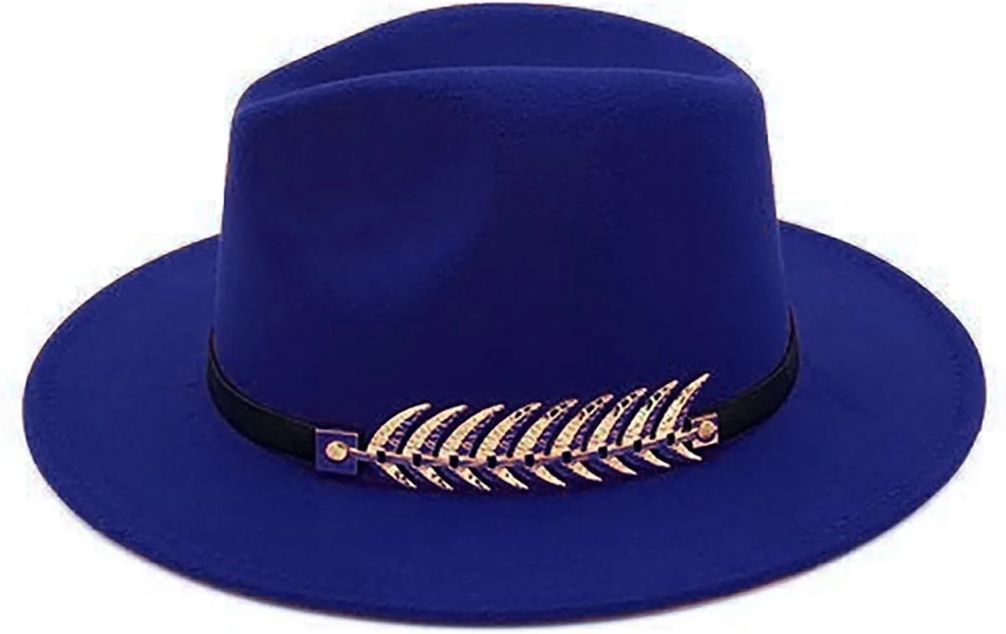 Solid Color Fedora Hat for Men Panama Party Hat Wide Brim Hat Unisex Belt Buckle Hat for Men Women