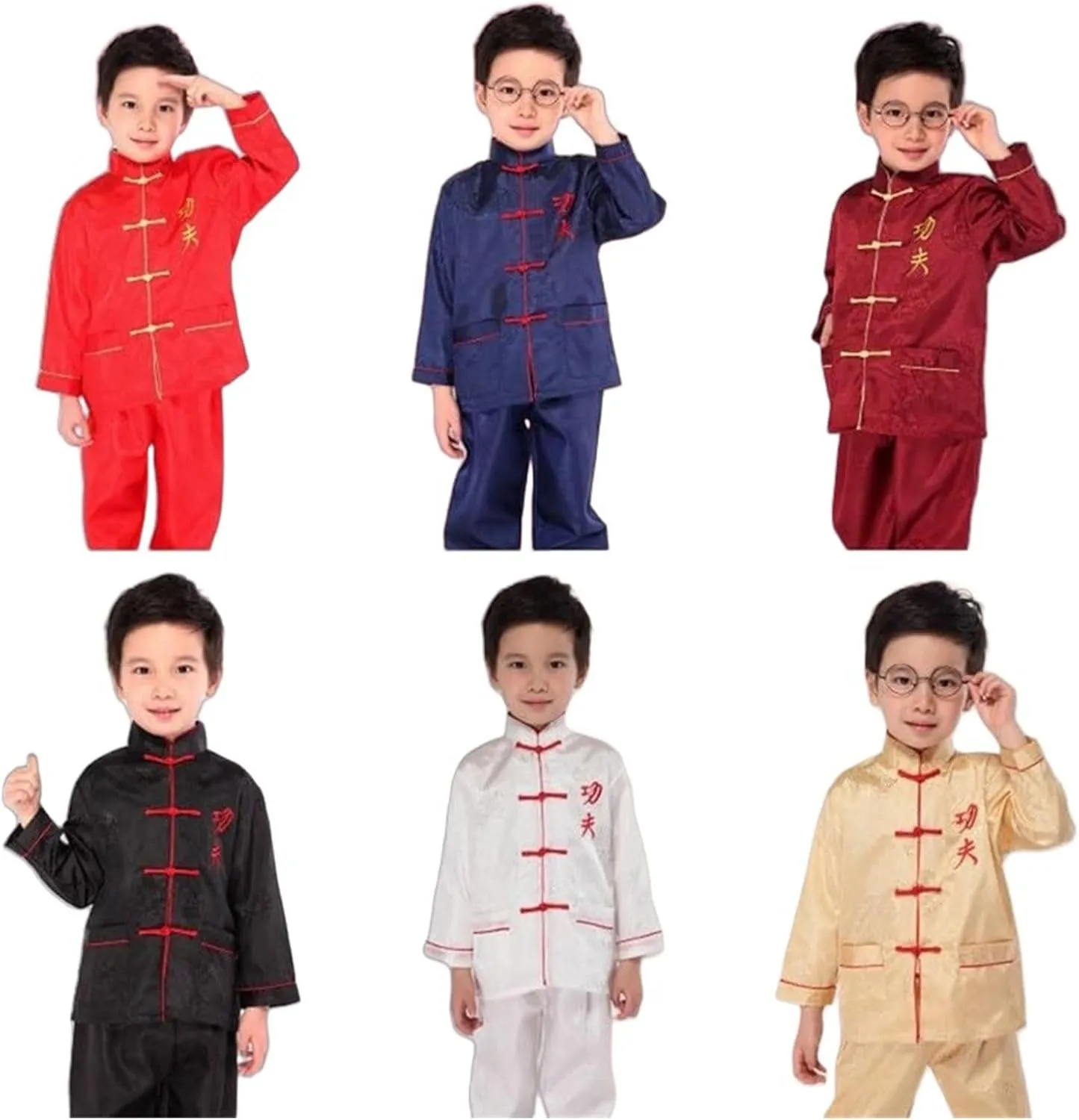 Toddler Kids Chinese Traditional Set ng Fu Wing Chun Arts Outfit Long Sleeved Pant Two Set Chinese New Year Outfit